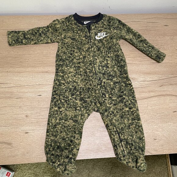Set of Two Baby Boy Nike Outfits - Camo Footie (3M) & Tan Nike Track Suit (6M) - Picture 2 of 5